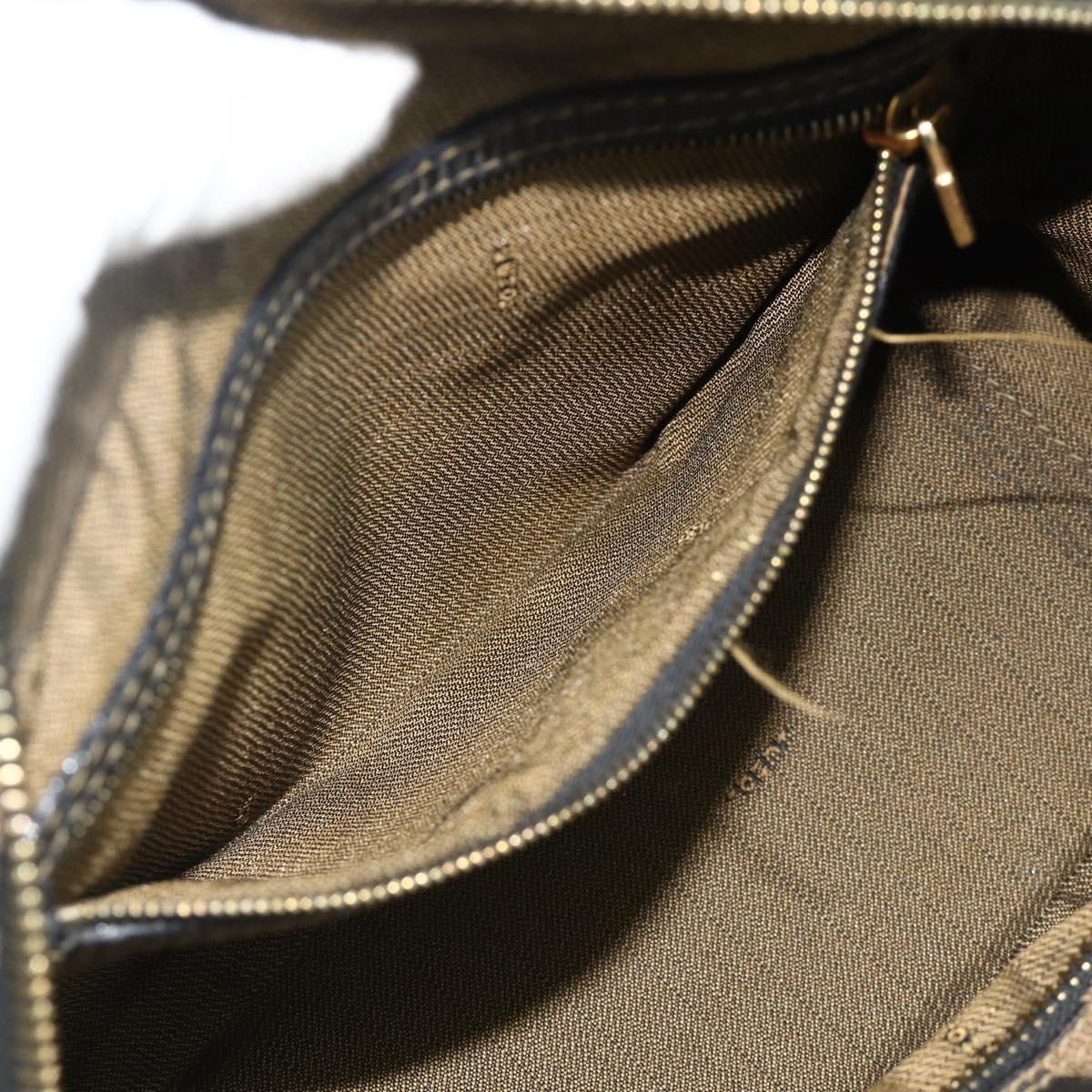 FENDI Zucca Canvas Hand Bag 2way Black Brown Auth mr2513
