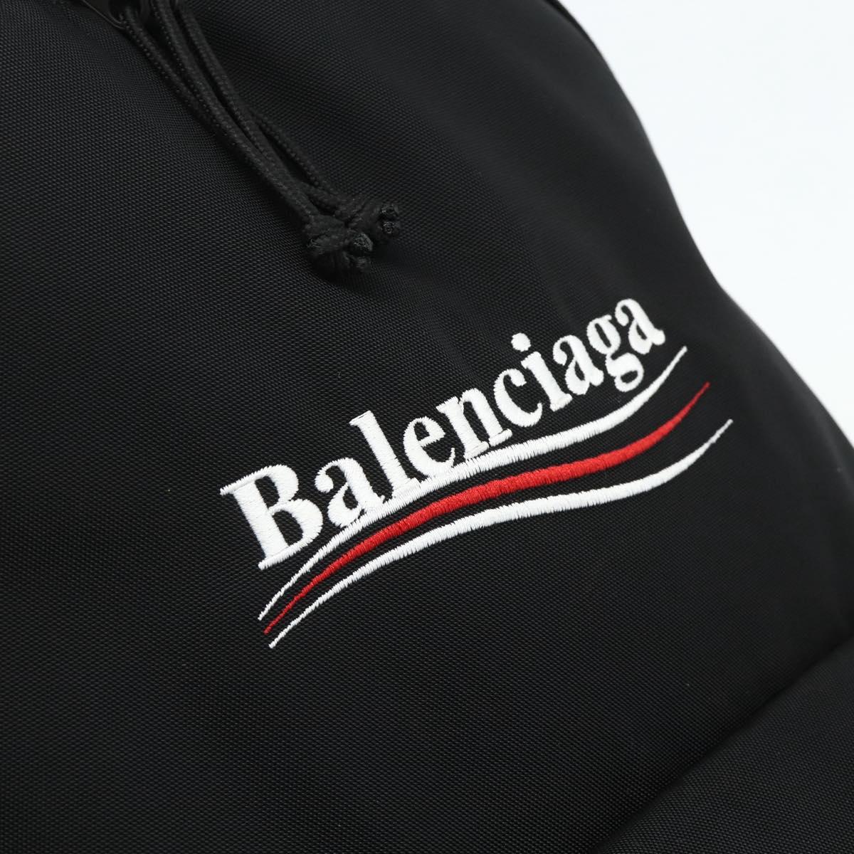 BALENCIAGA Explorer Backpack Canvas Black Silver Auth mr2518A