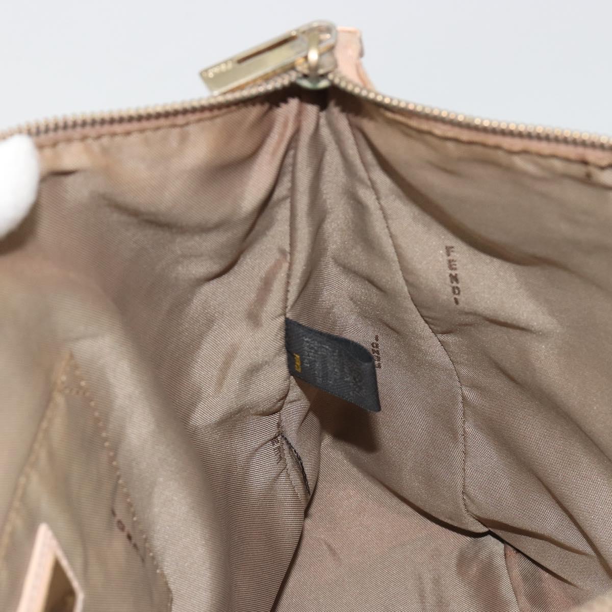 FENDI Zucchino Canvas Tote Bag Beige Gold Auth mr2521A