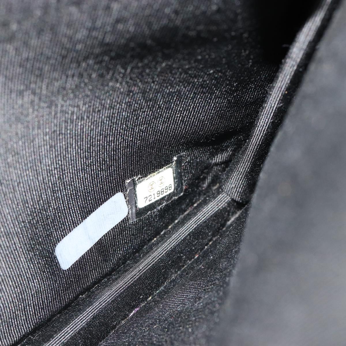 CHANEL Clutch Bag Canvas Black Gold CC Auth mr2523A