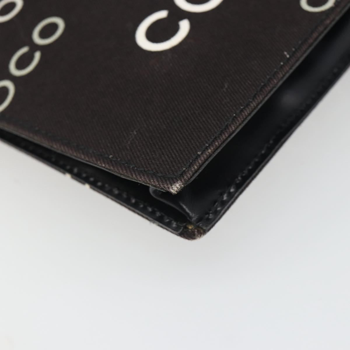 CHANEL Clutch Bag Canvas Black Gold CC Auth mr2523A