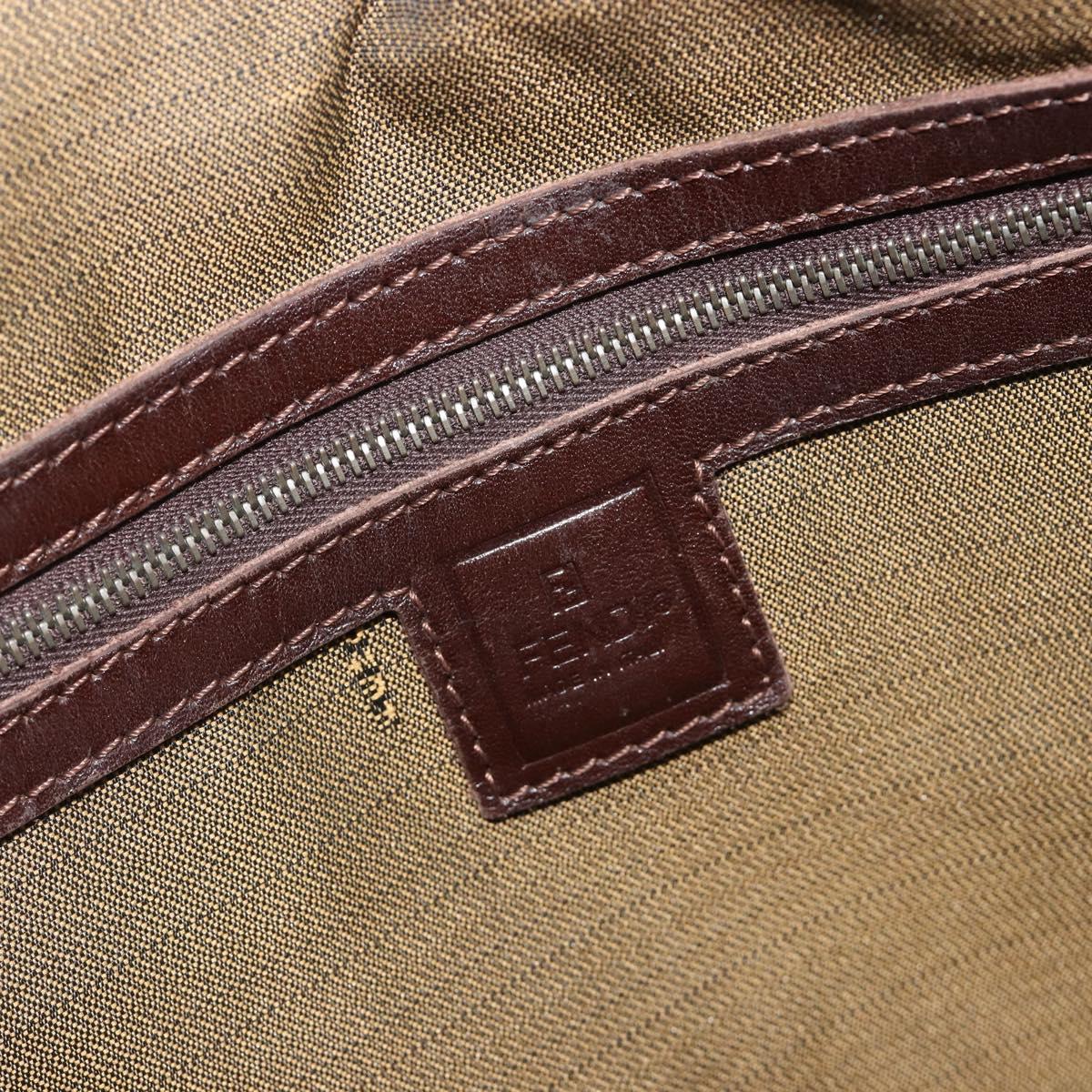 FENDI Zucca Canvas Hand Bag Black Brown Auth mr2526A