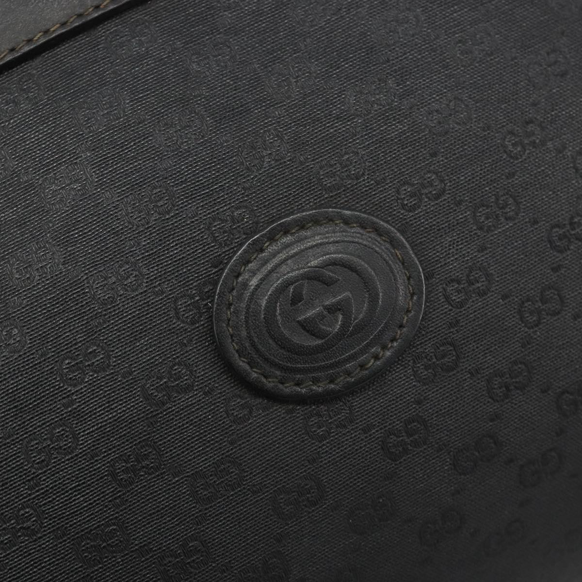 GUCCI Micro GG Supreme Clutch Bag PVC Black Gold 014 58 0198 Auth mr2532