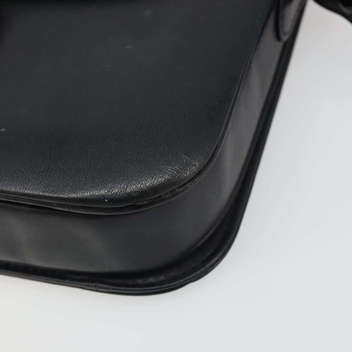 CELINE Shoulder Bag Leather Black Gold Auth mr2534