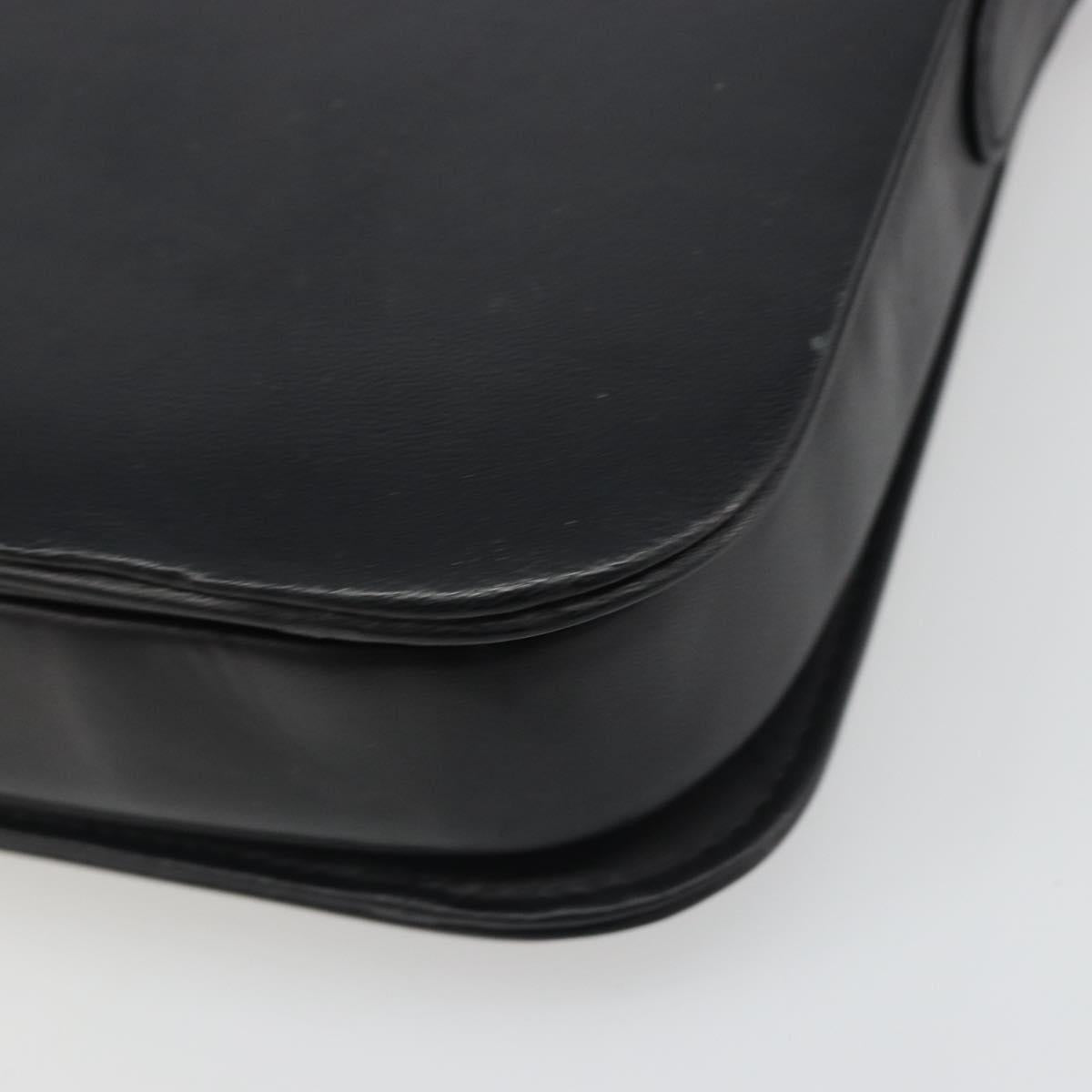 CELINE Shoulder Bag Leather Black Gold Auth mr2534