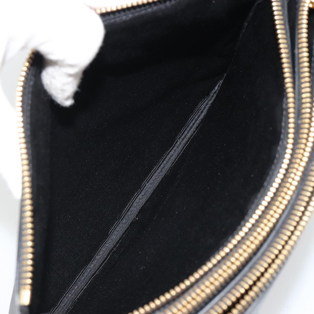 CELINE Trio Shoulder Bag Leather Black Gold Auth mr2544V