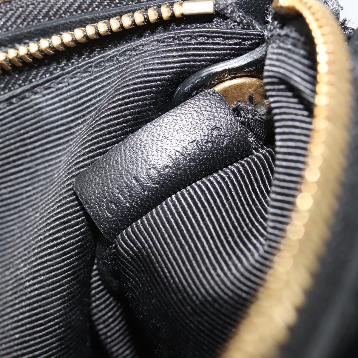 CELINE Trio Shoulder Bag Leather Black Gold Auth mr2544V