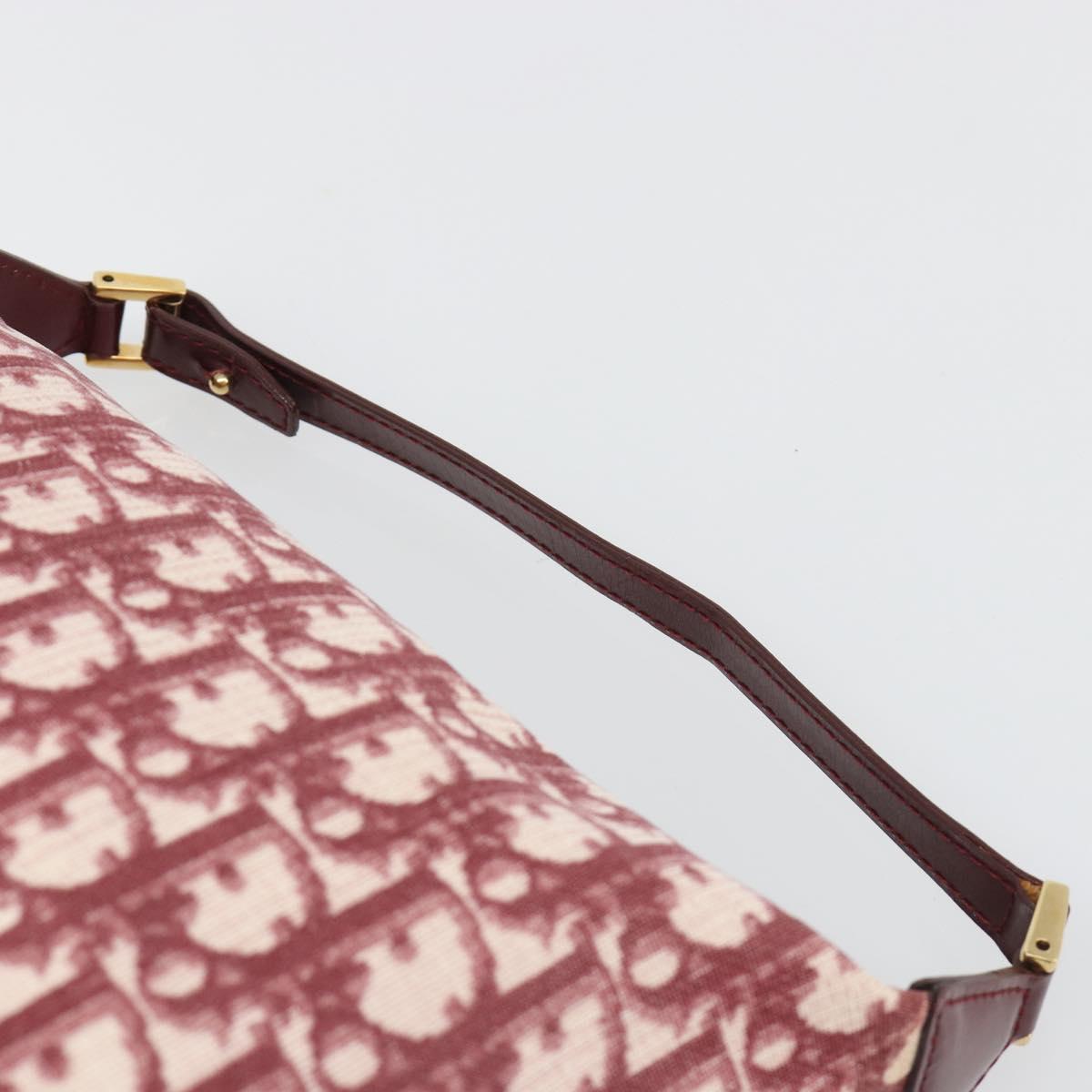 Christian Dior Trotter Canvas Accessory Pouch PVC Red Gold Auth mr2546A