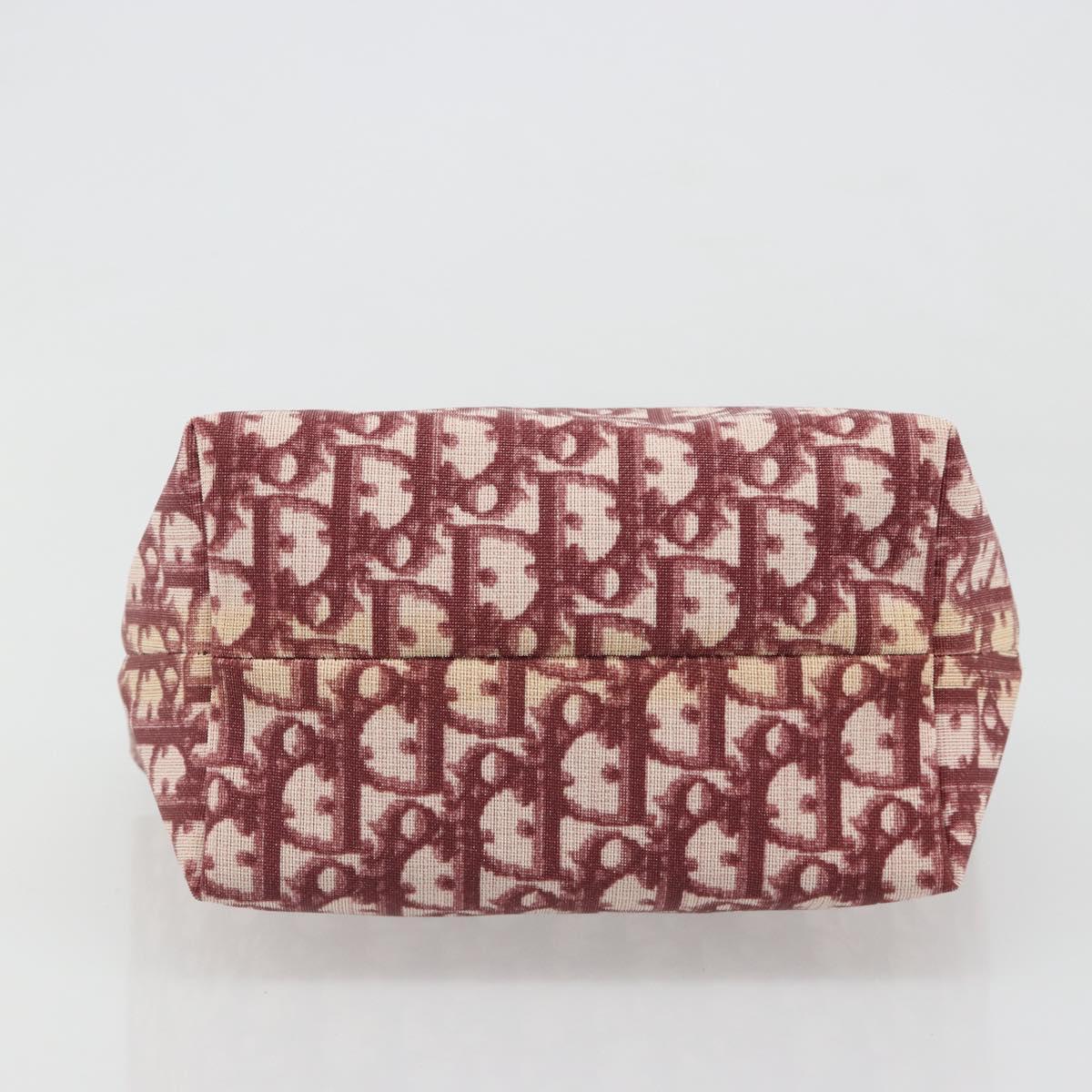 Christian Dior Trotter Canvas Accessory Pouch PVC Red Gold Auth mr2546A