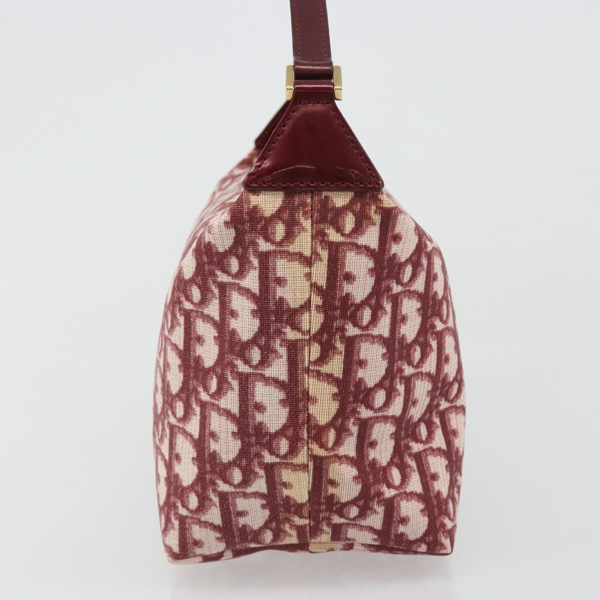 Christian Dior Trotter Canvas Accessory Pouch PVC Red Gold Auth mr2546A