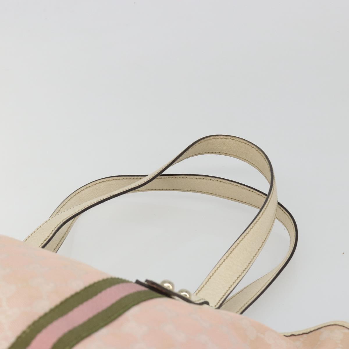 GUCCI GG Canvas Sherry Line Tote Bag Pink Gold 137396 Auth mr2550A