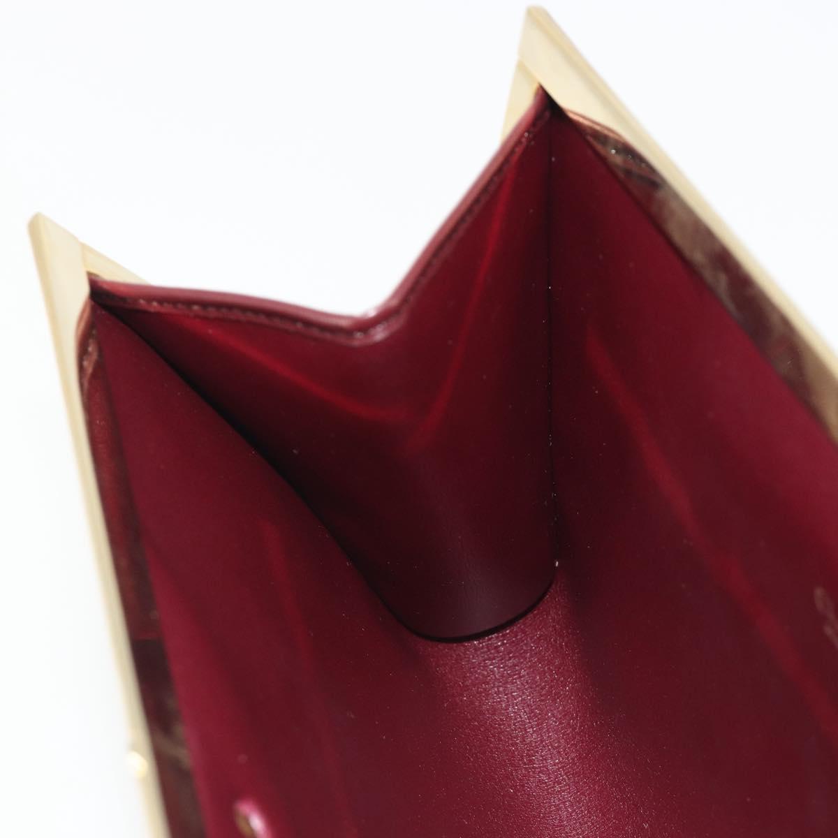 Christian Dior Clutch Bag Canvas Bordeaux Gold Auth mr2551