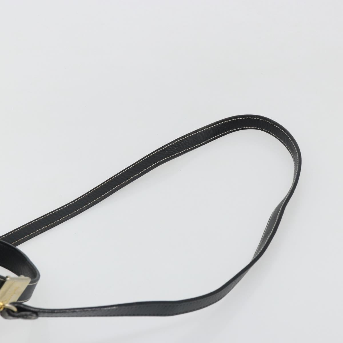 Burberrys Nova Check Shoulder Bag Leather 2way Black Gold Auth mr2552A