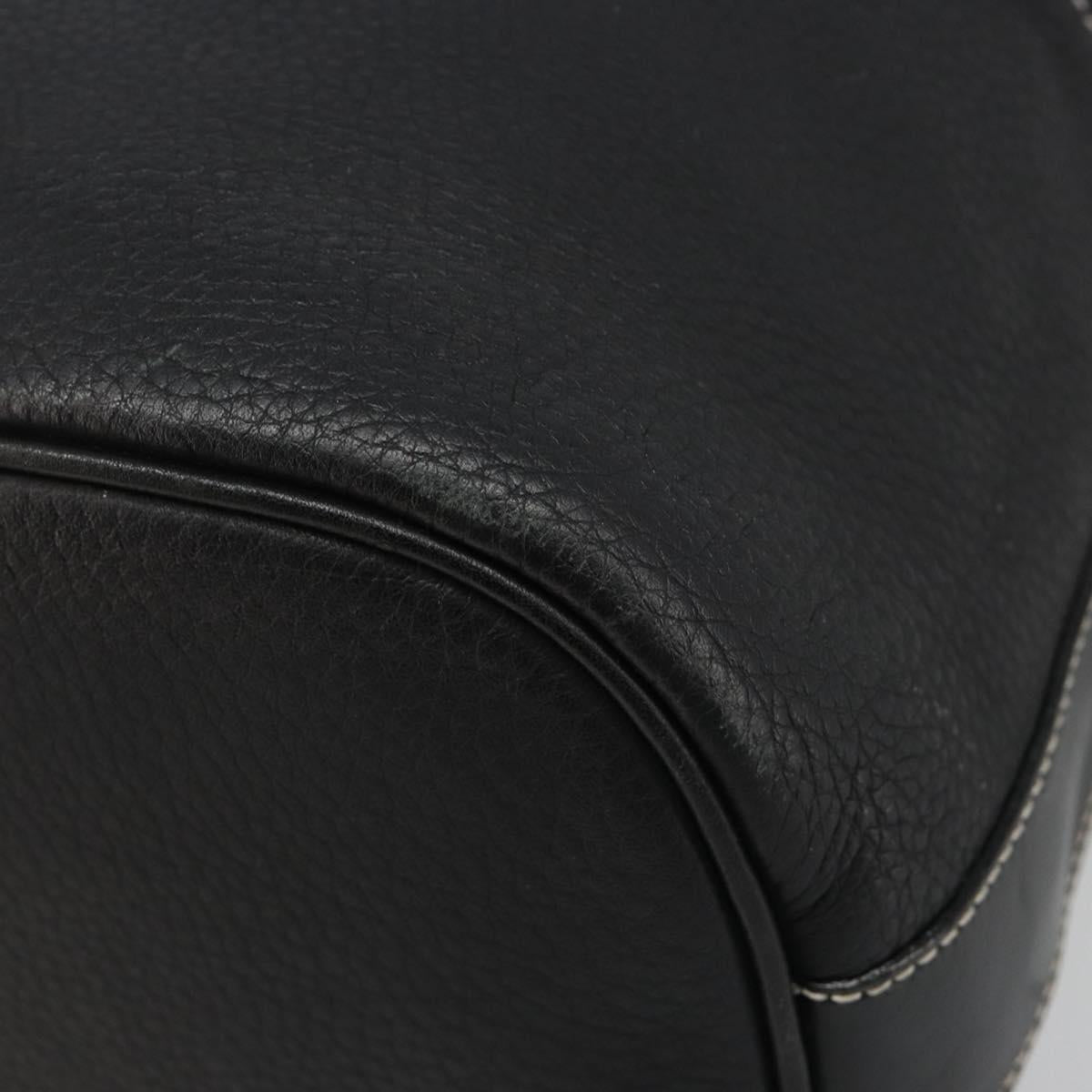 Burberrys Nova Check Shoulder Bag Leather 2way Black Gold Auth mr2552A