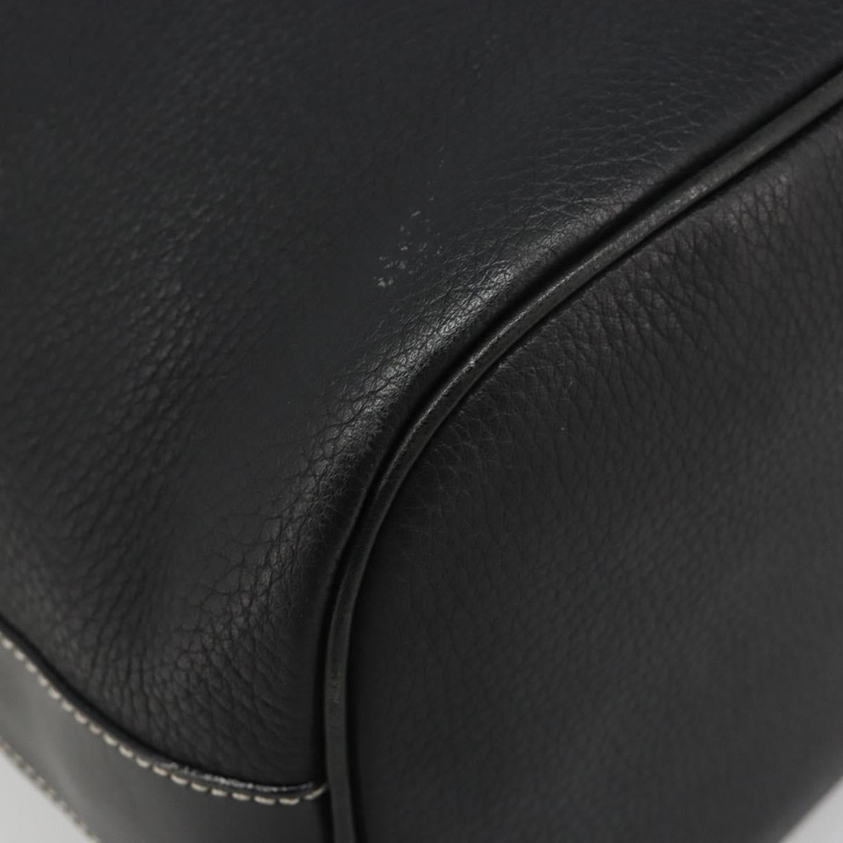 Burberrys Nova Check Shoulder Bag Leather 2way Black Gold Auth mr2552A