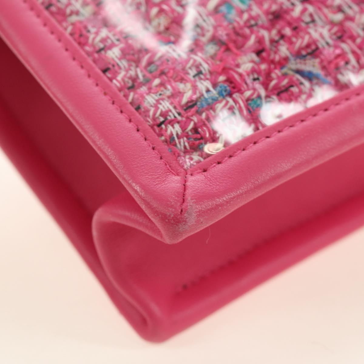 CHANEL Clutch Bag Leather Pink Gold CC Auth mr2553V
