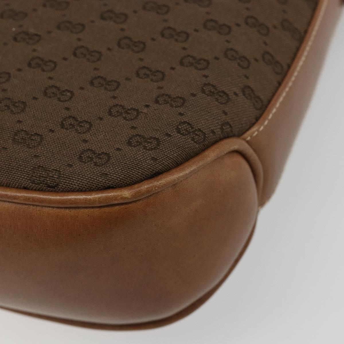 GUCCI Micro GG Supreme Shoulder Bag PVC Brown Gold Auth mr2554A