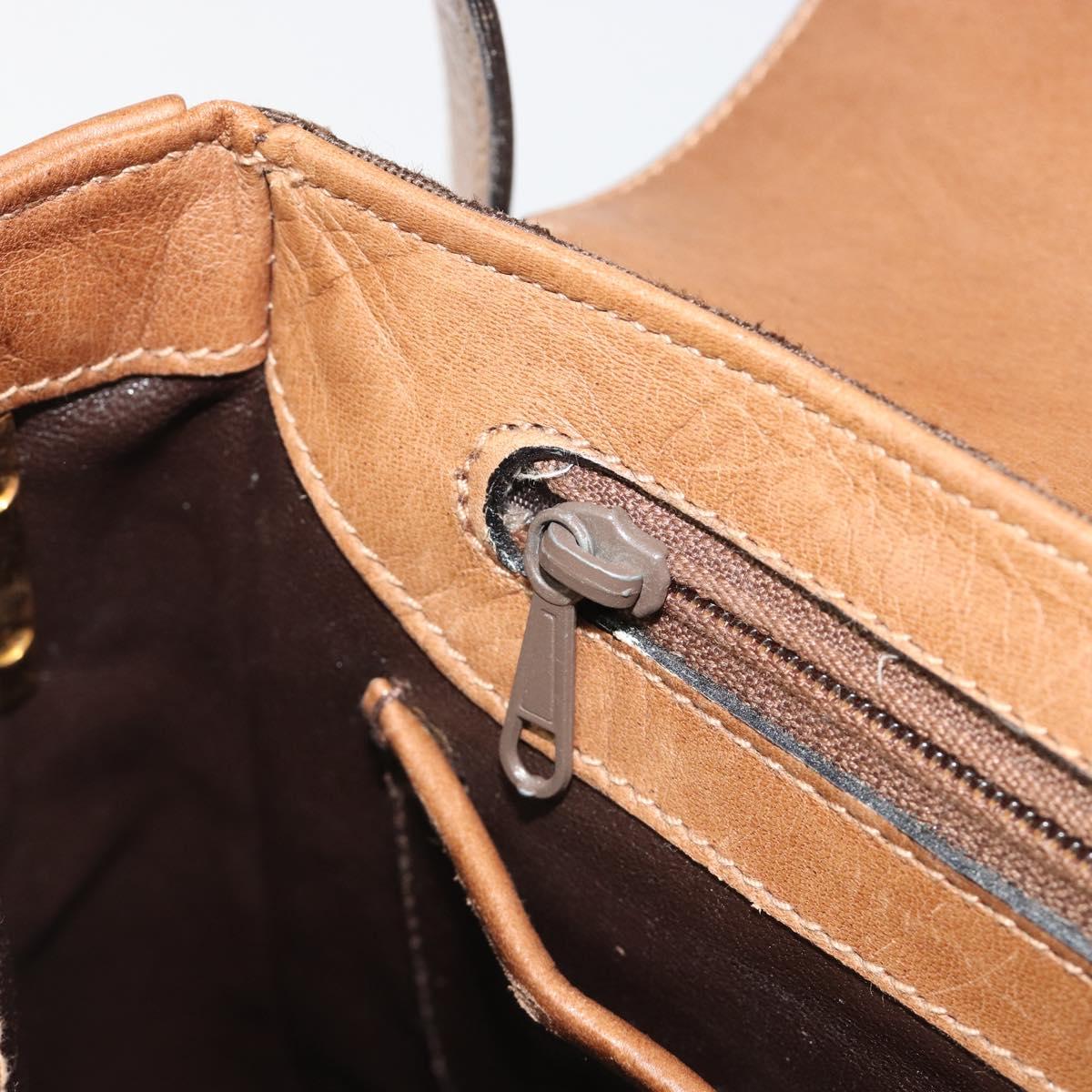 GUCCI Micro GG Supreme Shoulder Bag PVC Brown Gold Auth mr2554A