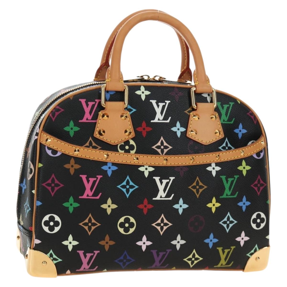 LOUIS VUITTON Monogram Multicolor Hand Bag Black LV Auth mr2560SAM