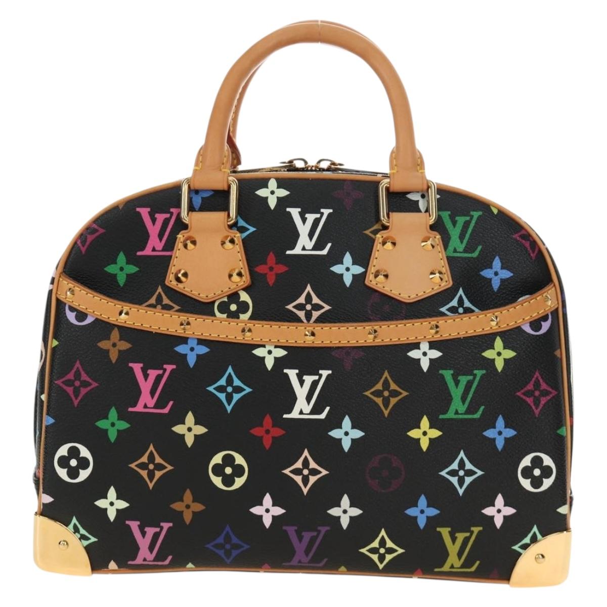 LOUIS VUITTON Monogram Multicolor Hand Bag Black LV Auth mr2560SAM