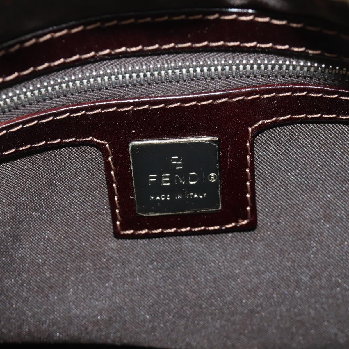FENDI Zucca Canvas Mamma Baguette Shoulder Bag Beige Silver Auth mr2561M
