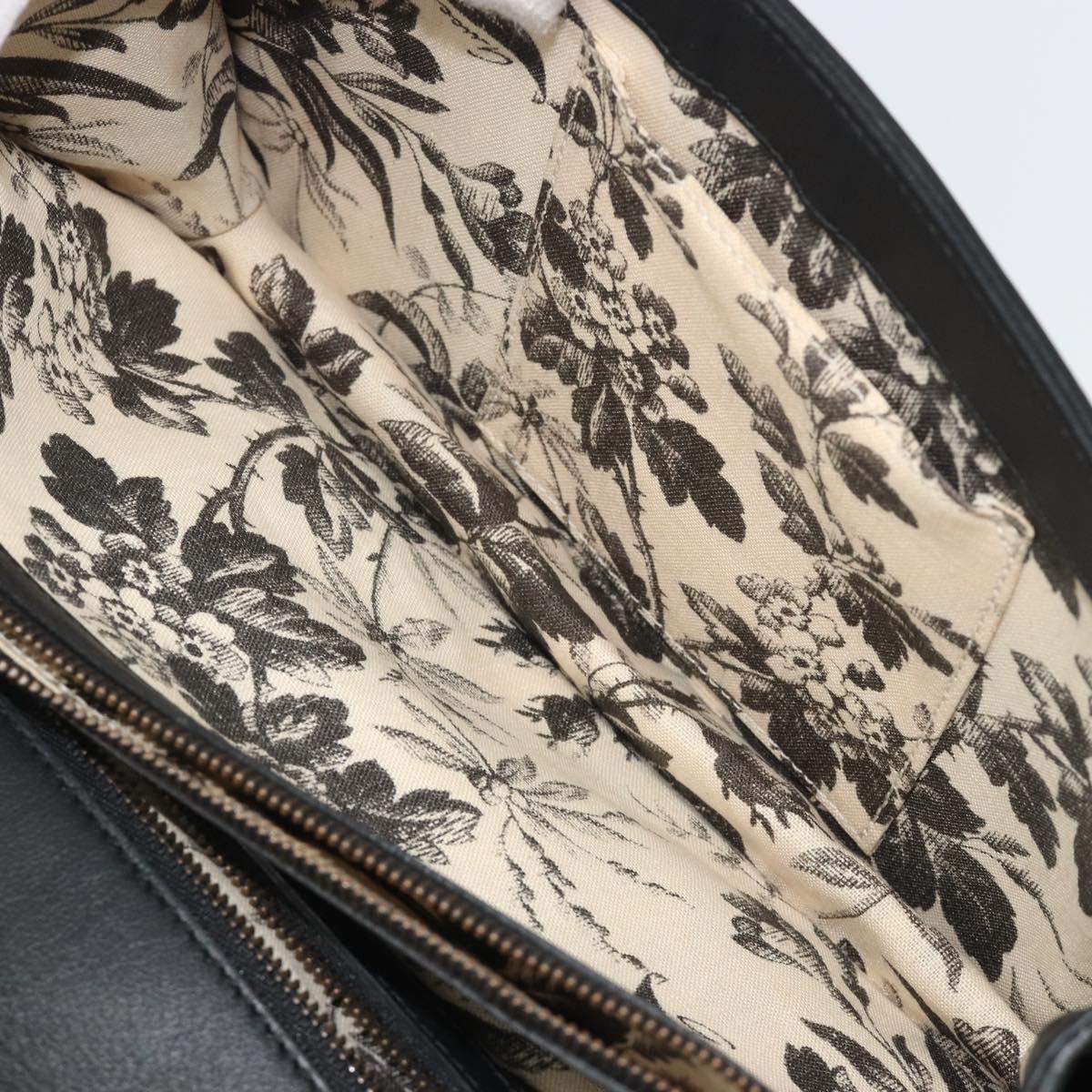 GUCCI Shoulder Bag Leather Black Gold 412007 Auth mr2562V