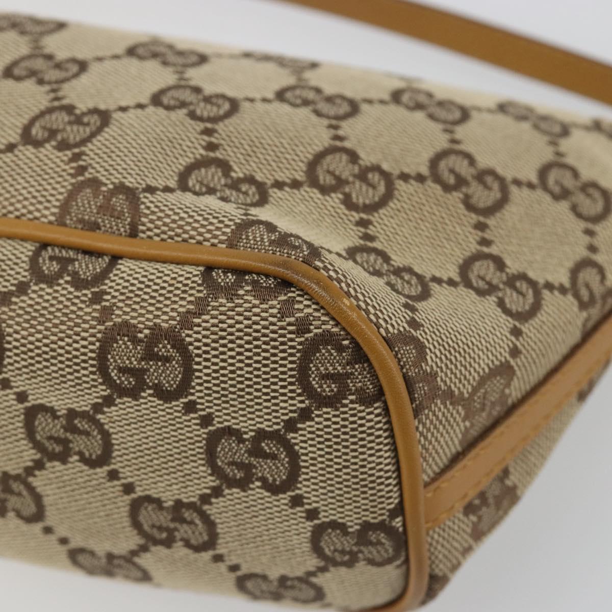 GUCCI GG Canvas Accessory Pouch Beige Gold 039 1103 2123 Auth mr2563A