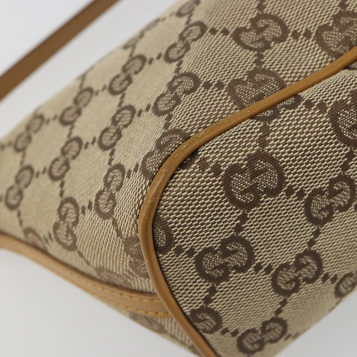 GUCCI GG Canvas Accessory Pouch Beige Gold 039 1103 2123 Auth mr2563A