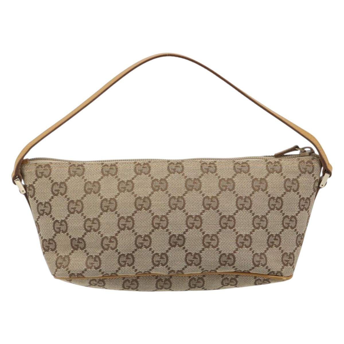 GUCCI GG Canvas Accessory Pouch Beige Gold 039 1103 2123 Auth mr2563A