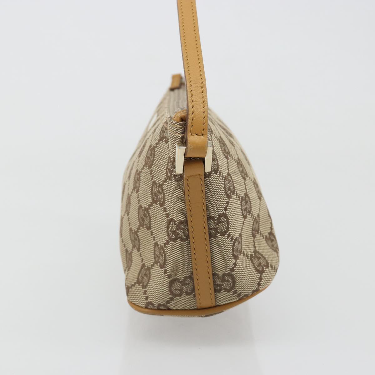 GUCCI GG Canvas Accessory Pouch Beige Gold 039 1103 2123 Auth mr2563A