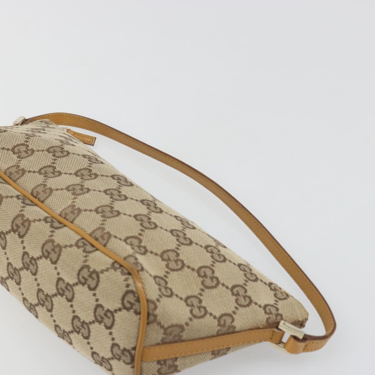 GUCCI GG Canvas Accessory Pouch Beige Gold 039 1103 2123 Auth mr2563A
