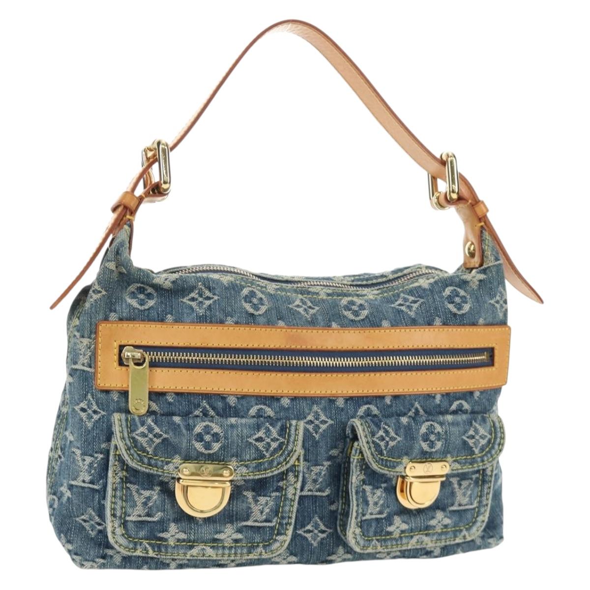 LOUIS VUITTON Monogram Denim Buggy PM Shoulder Bag Blue M95049 LV Auth mr2567SAM