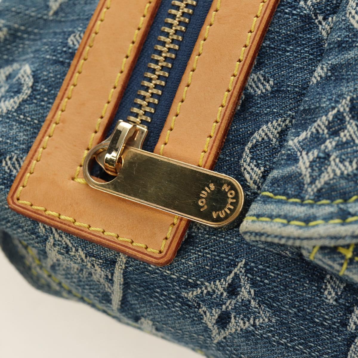LOUIS VUITTON Monogram Denim Buggy PM Shoulder Bag Blue M95049 LV Auth mr2567SAM