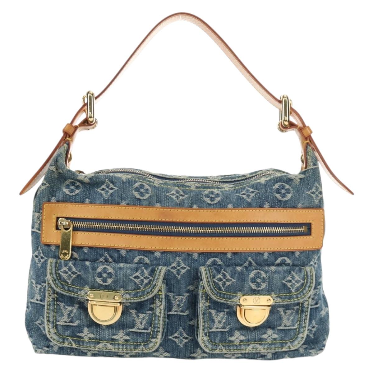 LOUIS VUITTON Monogram Denim Buggy PM Shoulder Bag Blue M95049 LV Auth mr2567SAM