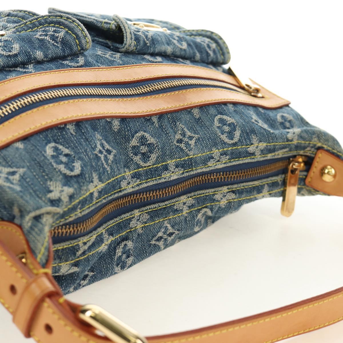 LOUIS VUITTON Monogram Denim Buggy PM Shoulder Bag Blue M95049 LV Auth mr2567SAM