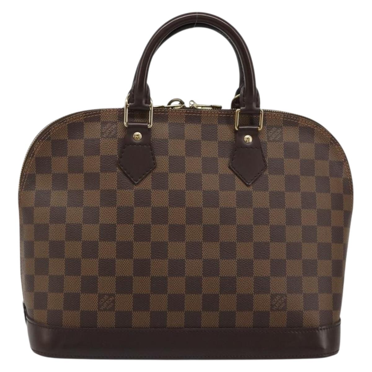 LOUIS VUITTON Damier Ebene Alma Hand Bag N51131 LV Auth mr2568A