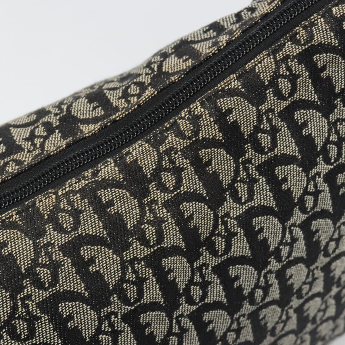 Christian Dior Trotter Canvas Shoulder Bag Navy Silver Auth mr2575A