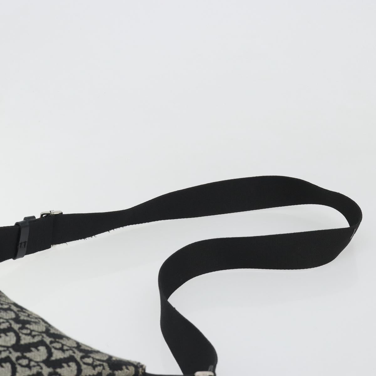Christian Dior Trotter Canvas Shoulder Bag Navy Silver Auth mr2575A