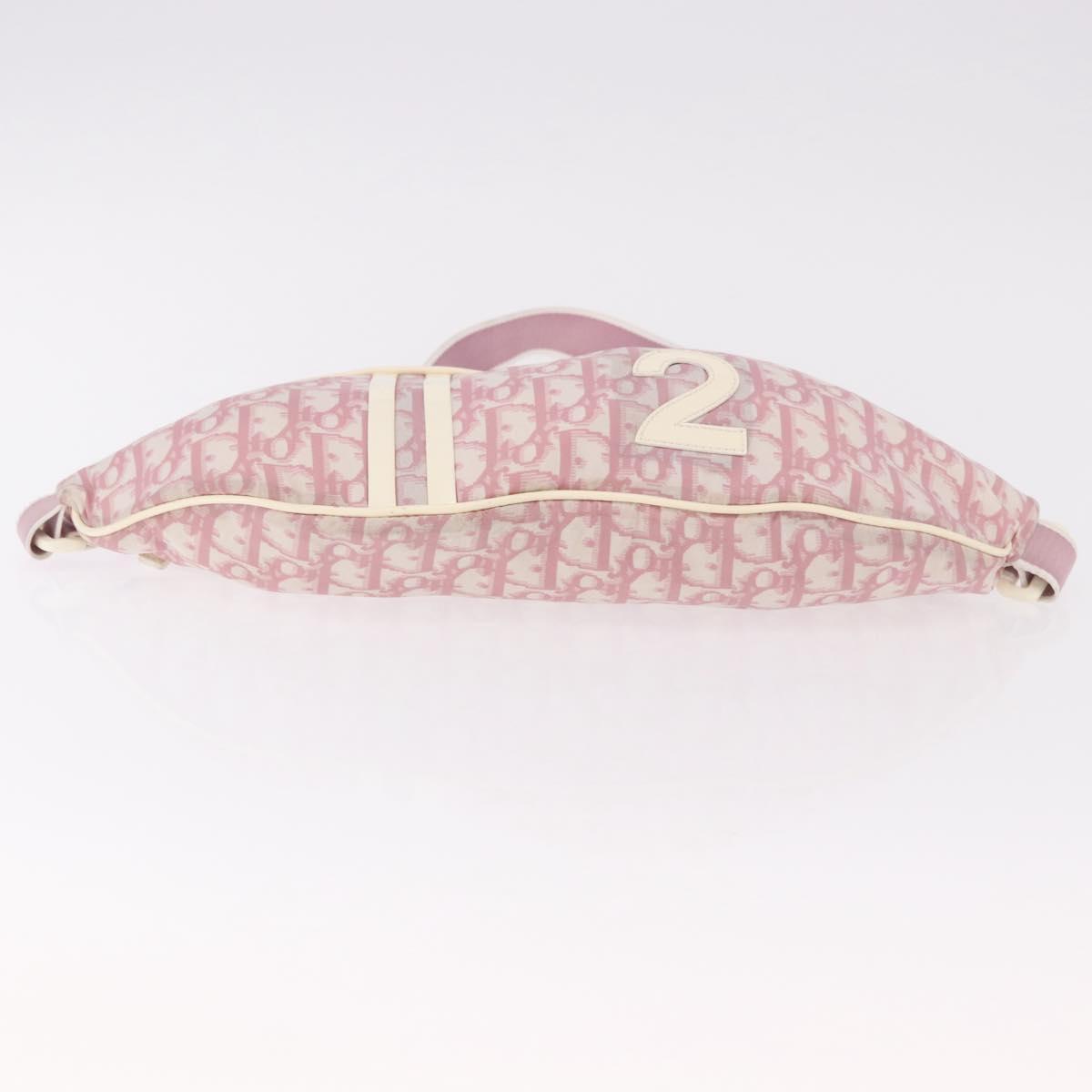 Christian Dior Shoulder Bag Nylon Pink Silver Auth mr2578A