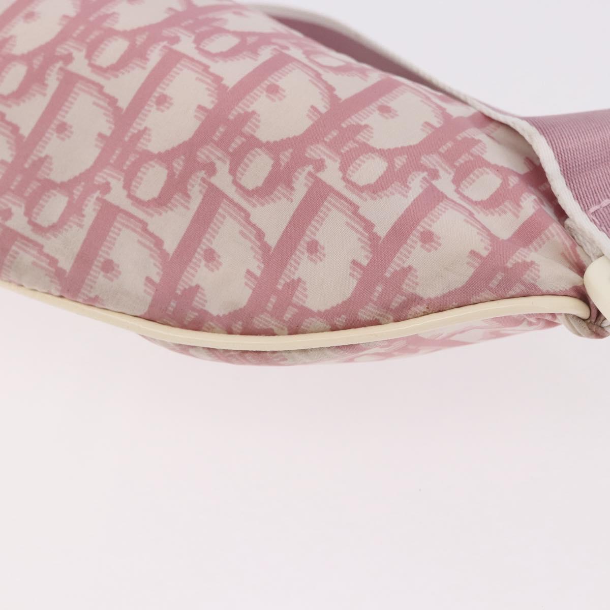 Christian Dior Shoulder Bag Nylon Pink Silver Auth mr2578A