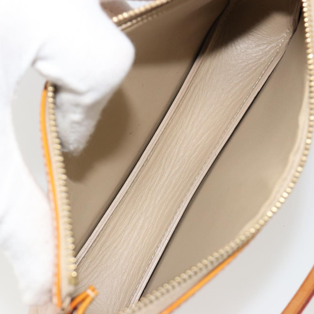 LOUIS VUITTON Monogram Vernis Lexington Pouch Beige M91010 LV Auth mr2581A