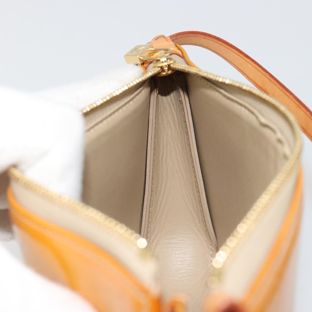 LOUIS VUITTON Monogram Vernis Lexington Pouch Beige M91010 LV Auth mr2581A
