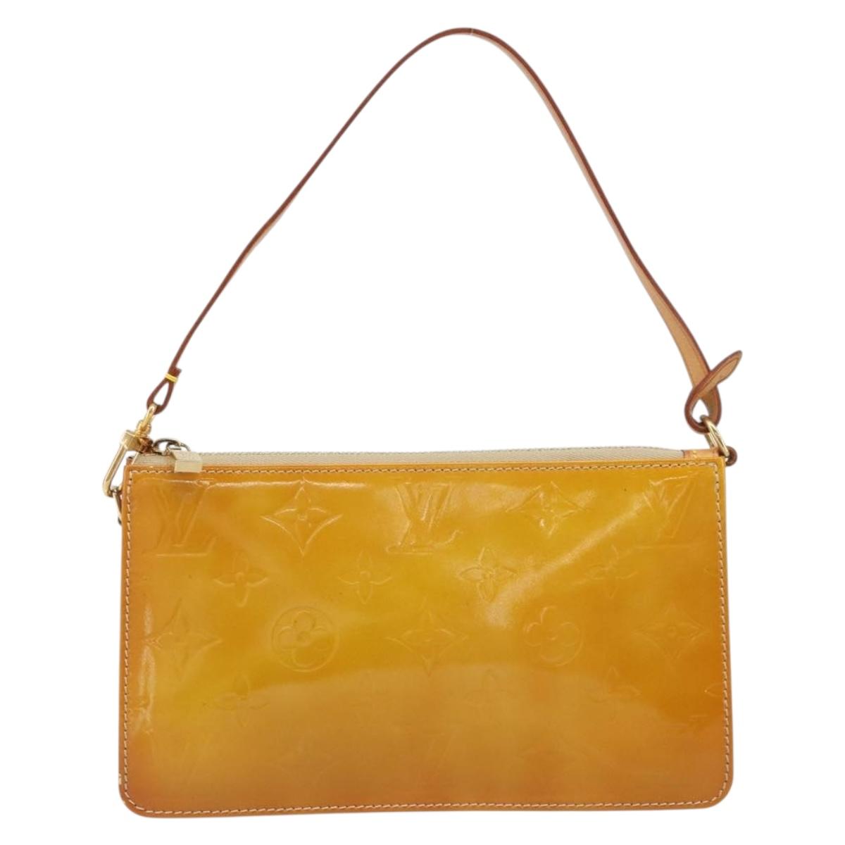 LOUIS VUITTON Monogram Vernis Lexington Pouch Beige M91010 LV Auth mr2581A