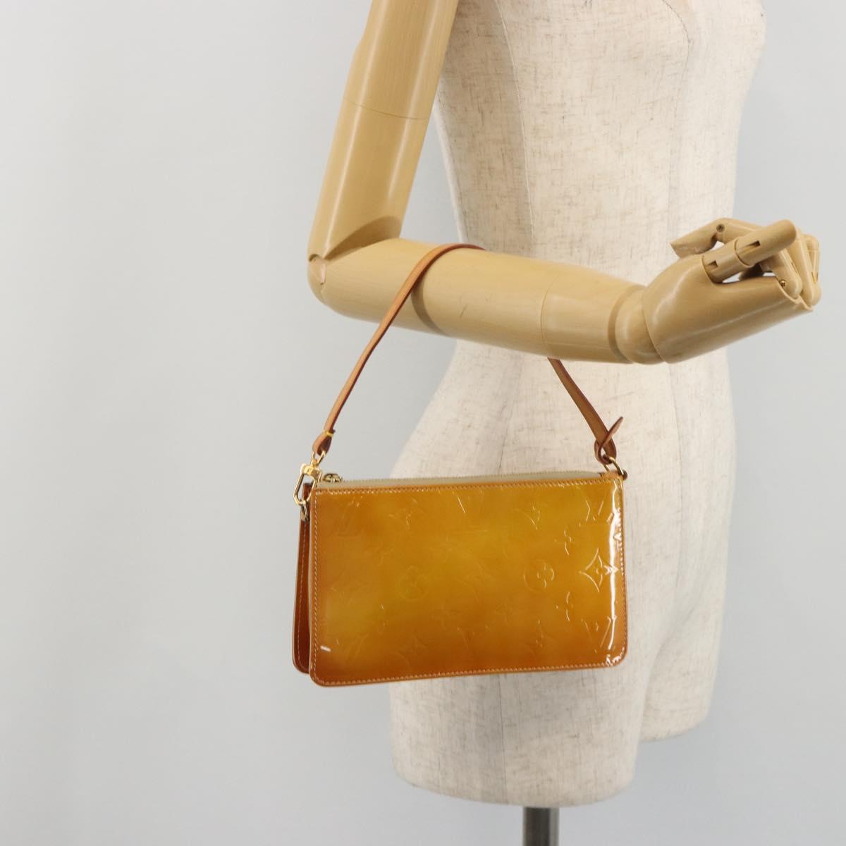 LOUIS VUITTON Monogram Vernis Lexington Pouch Beige M91010 LV Auth mr2581A