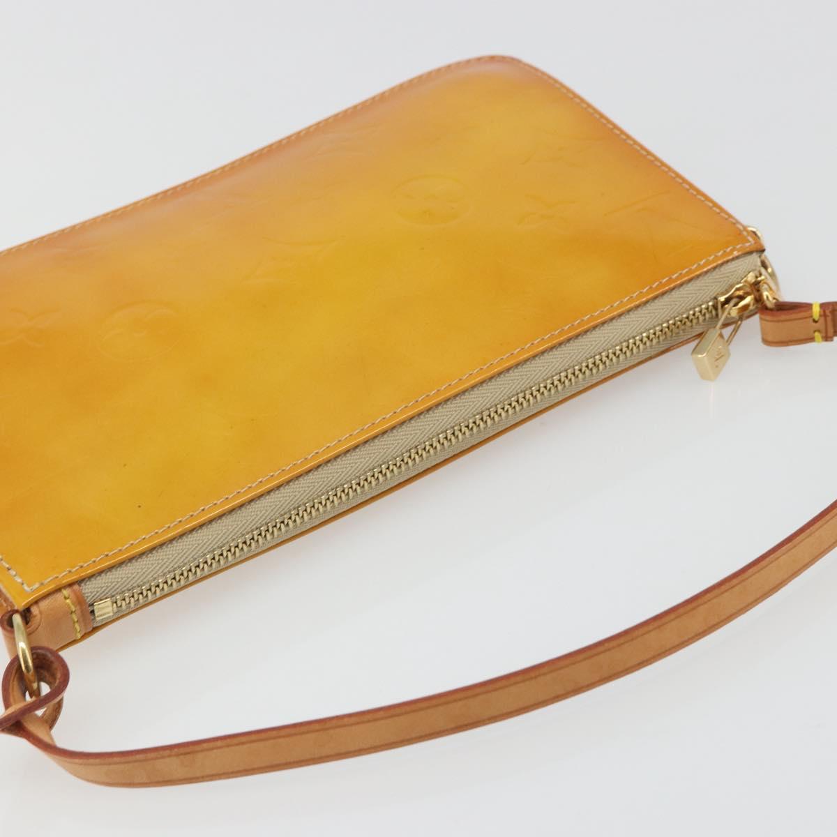 LOUIS VUITTON Monogram Vernis Lexington Pouch Beige M91010 LV Auth mr2581A