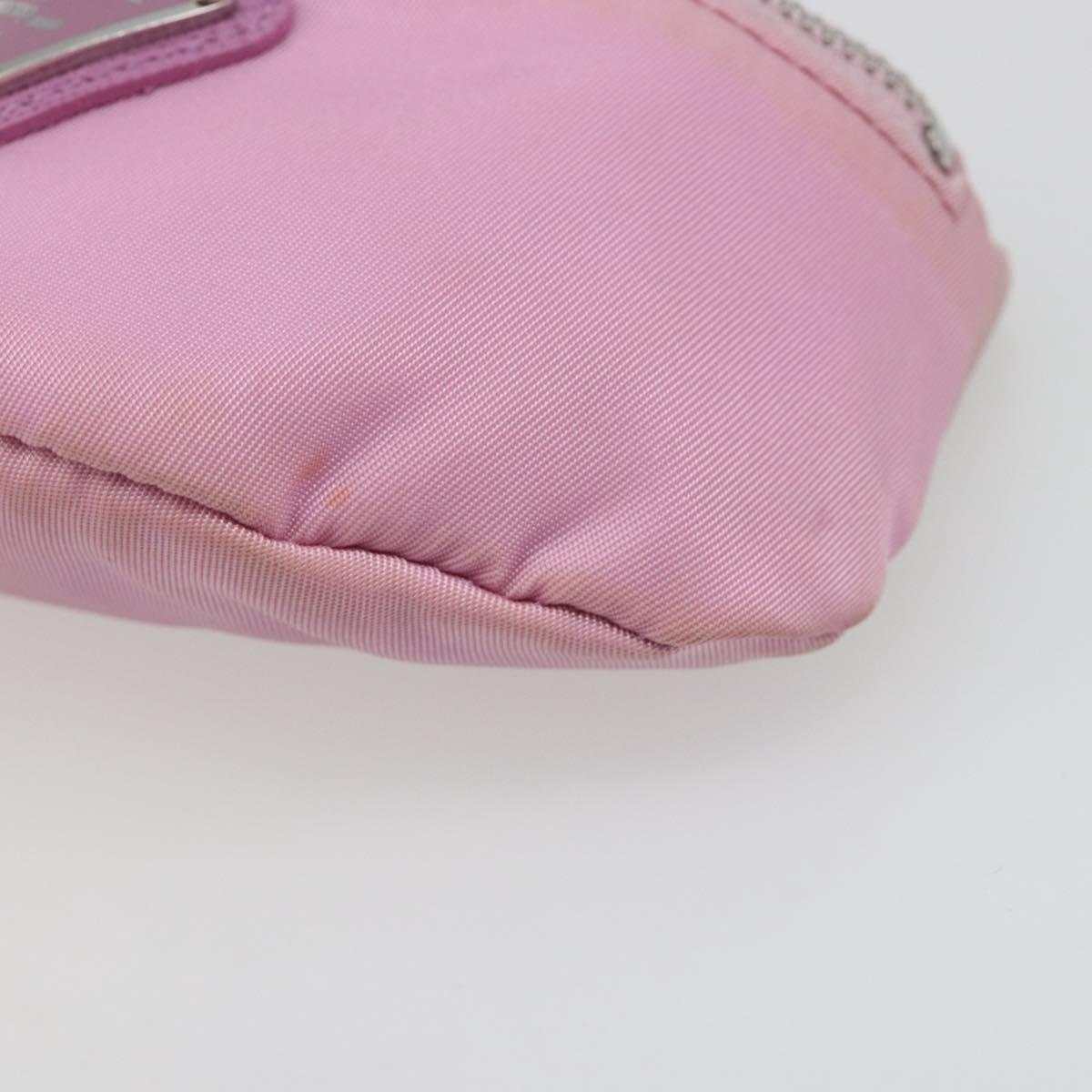 PRADA Arm Pouch Nylon Pink Silver Auth mr2583