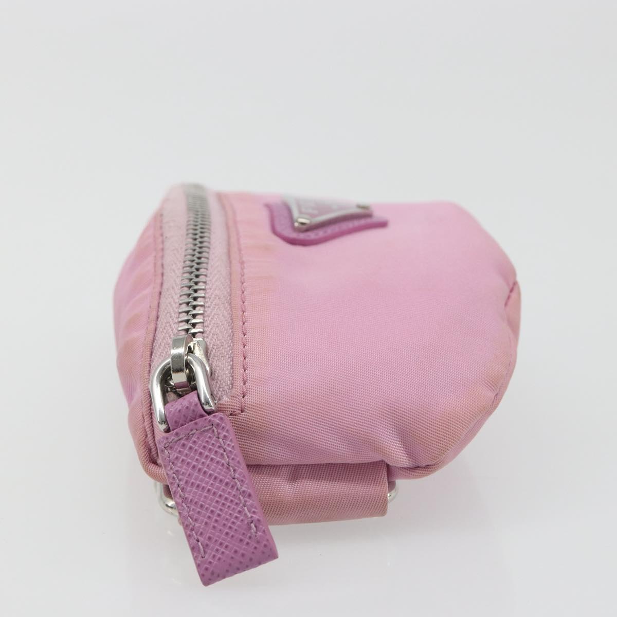 PRADA Arm Pouch Nylon Pink Silver Auth mr2583