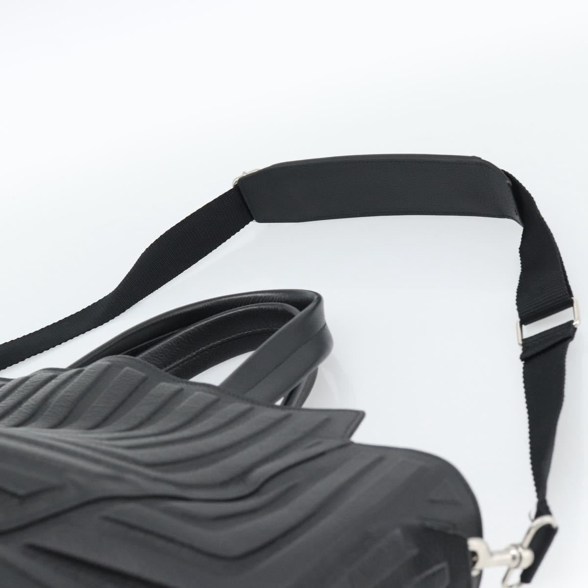 BALENCIAGA Car Hand Bag Leather 2way Black Silver 679461 Auth mr2586V