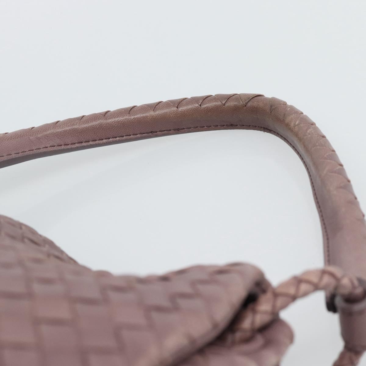 BOTTEGA VENETA INTRECCIATO Hand Bag Leather Purple Gold Auth mr2587A