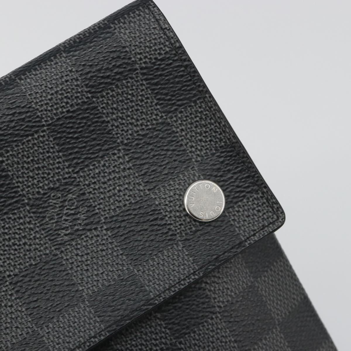LOUIS VUITTON Damier Graphite Alpha Triple Pouch Bag N60255 LV Auth mr2593A